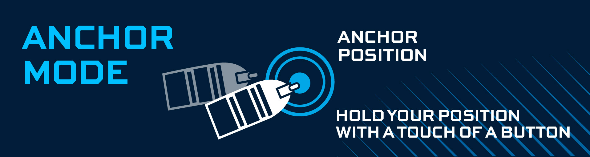 Anchor Mode graphic: hold your position with a touch of a button